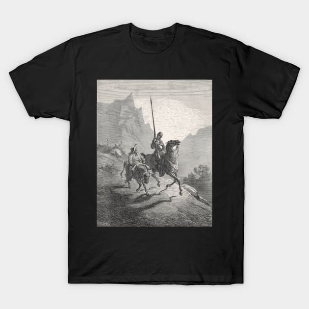 Don Quixote & Sancho Panza by Gustave Dore T-Shirt by artfromthepast